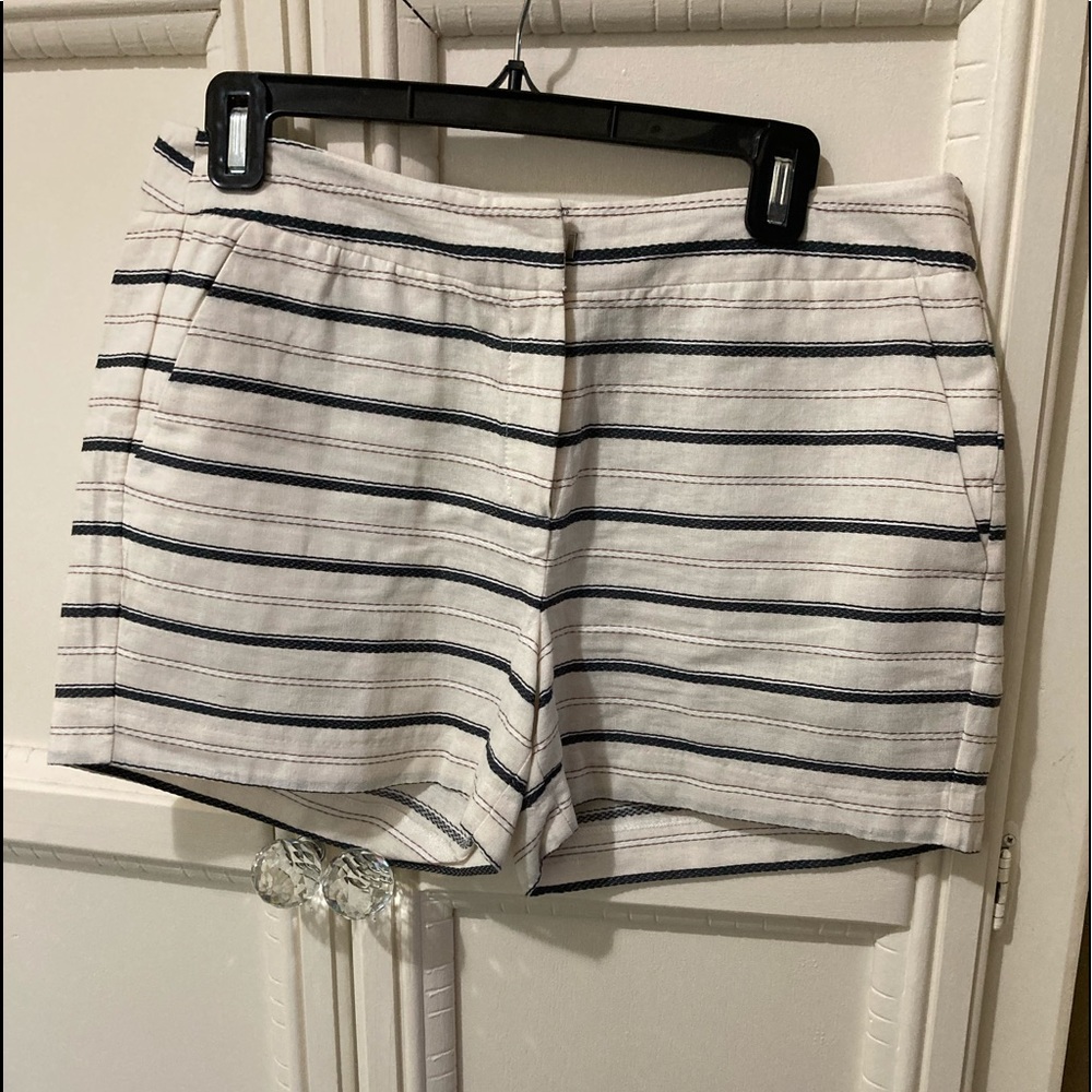 Beacon cove linen stripe shorts